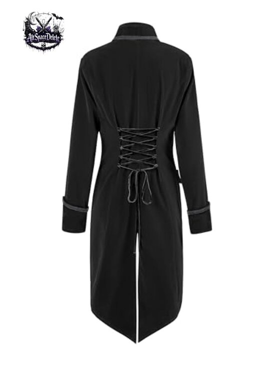 Victorian Steampunk Jacket Velvet Pirate Gothic Costume Blazer Adjustable - Picture 5 of 7